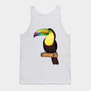 Keel-billed toucan bird cartoon illustration Tank Top